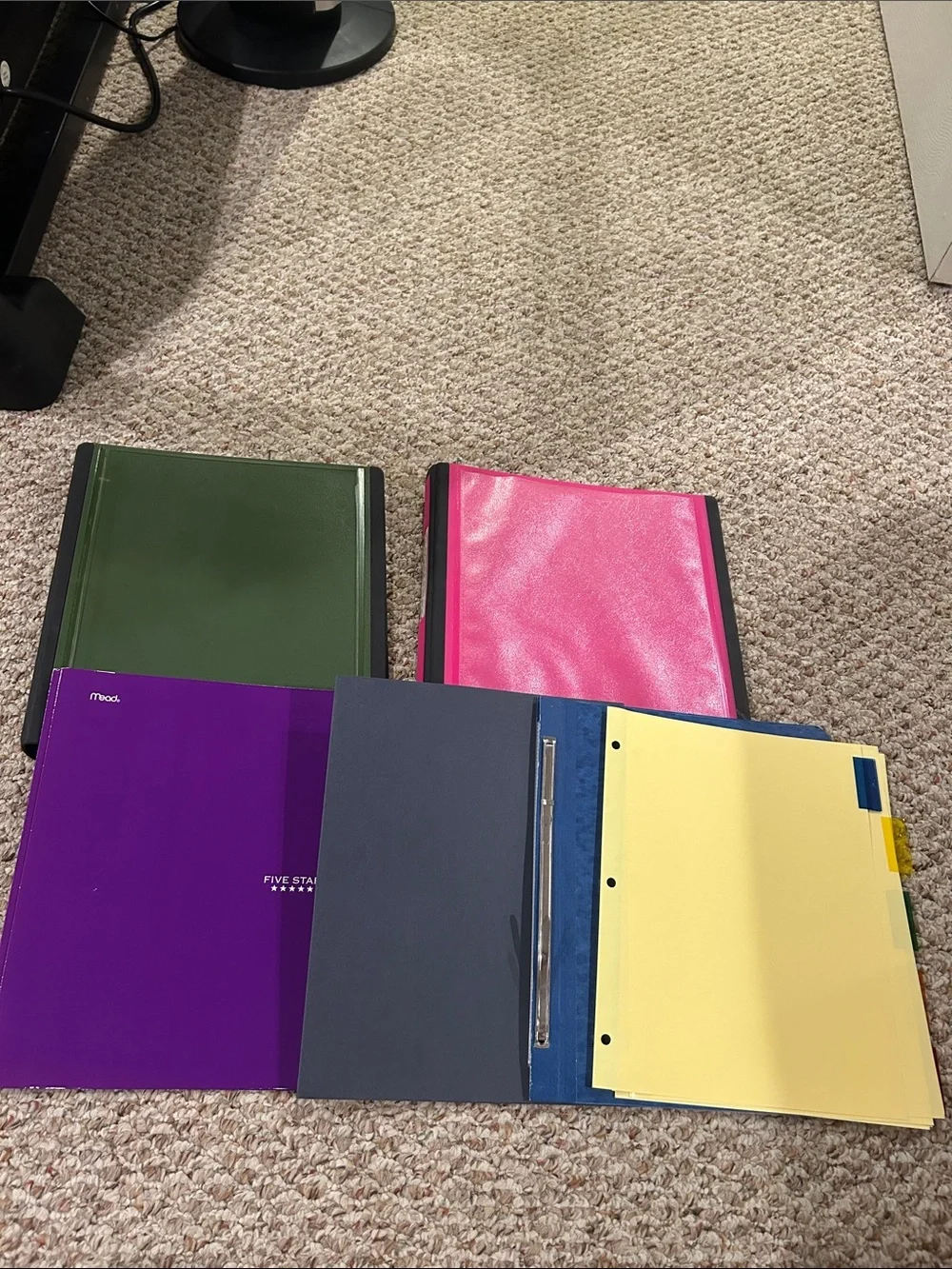 Pink and Green 3-Ring Binder Folder Set